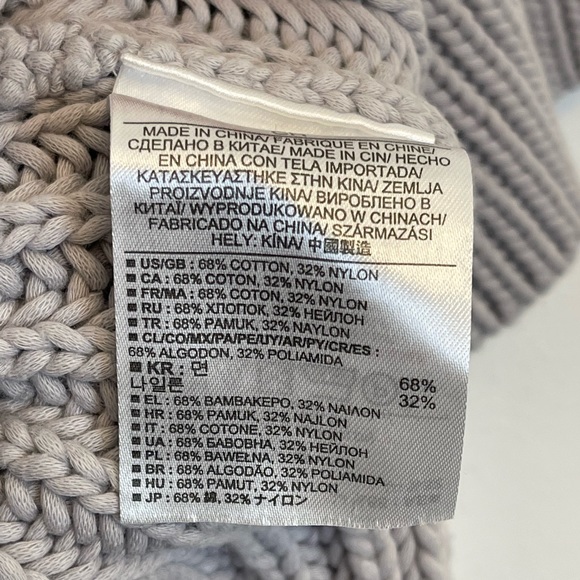 Banana Republic Chunky Knit Short Sleeves Heavy Gray Sweater Size Small - Picture 6 of 11